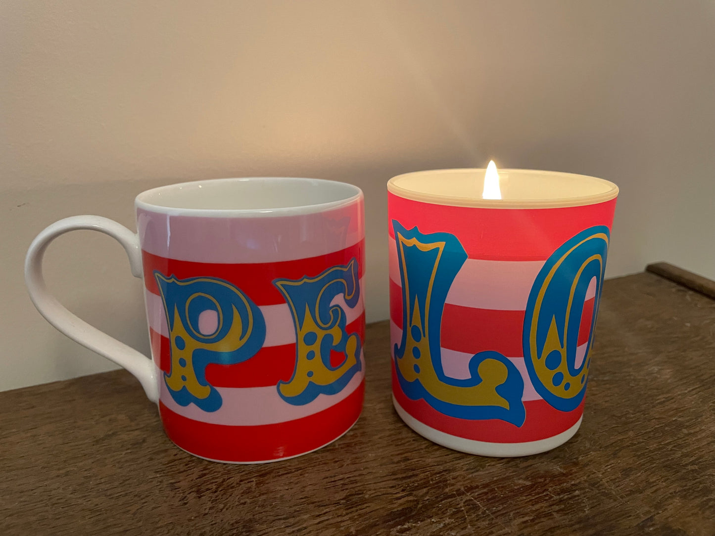 Candy Stripe Love Candle