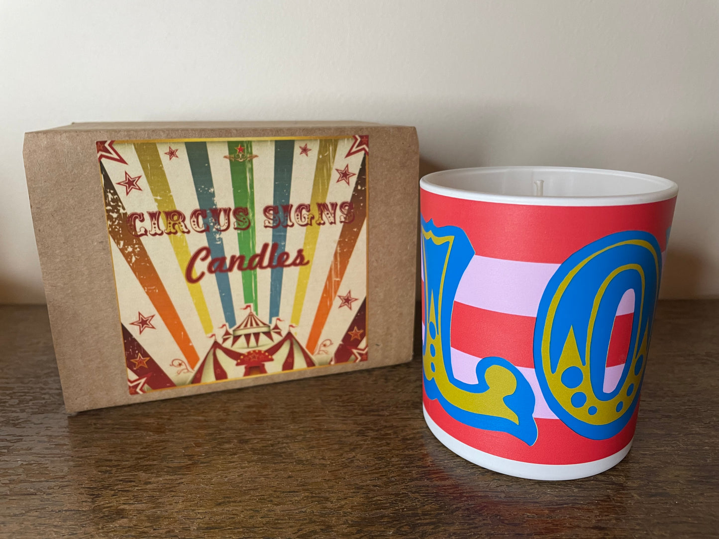 Candy Stripe Love Candle