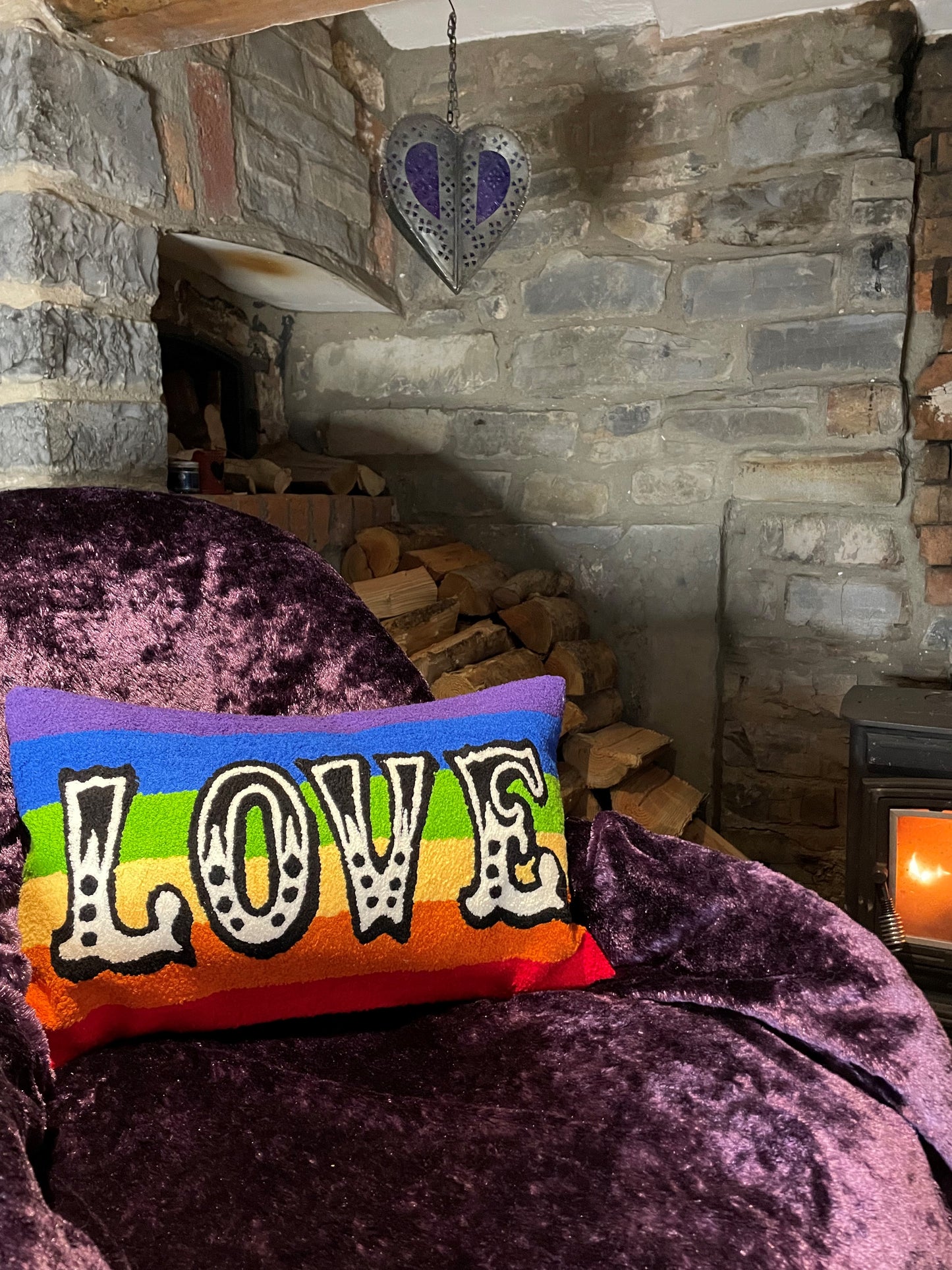 Rainbow Love Cushion