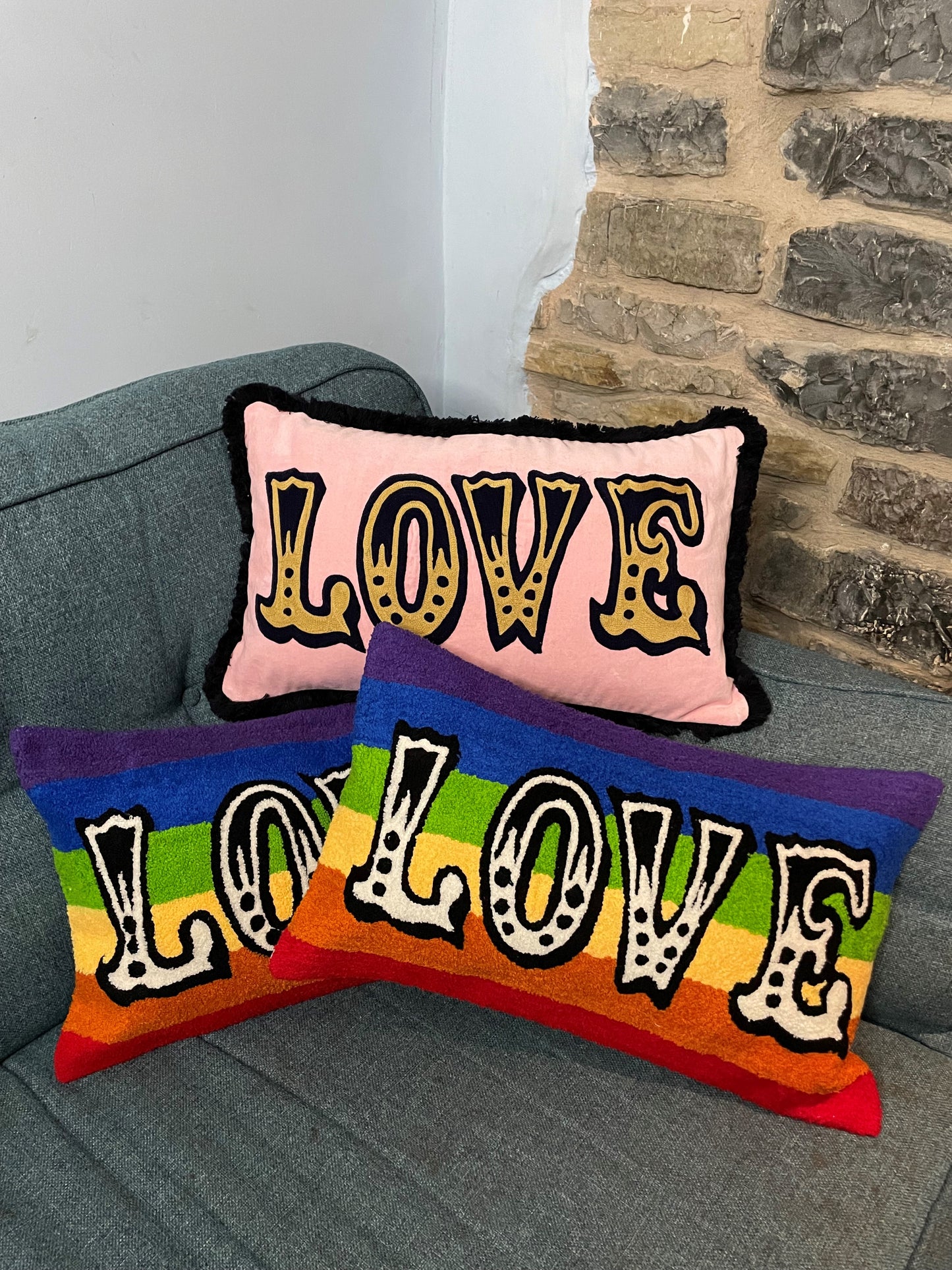 Rainbow Love Cushion