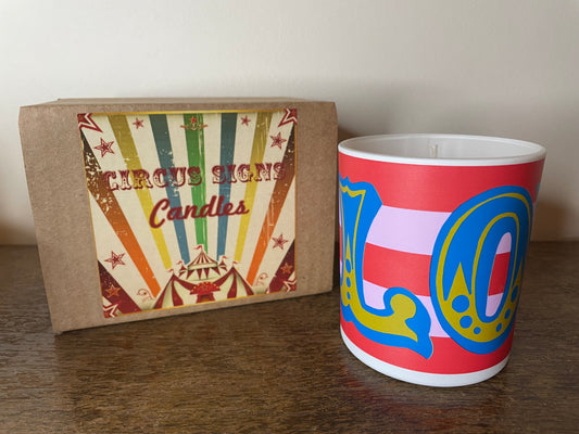Candy Stripe Love Candle