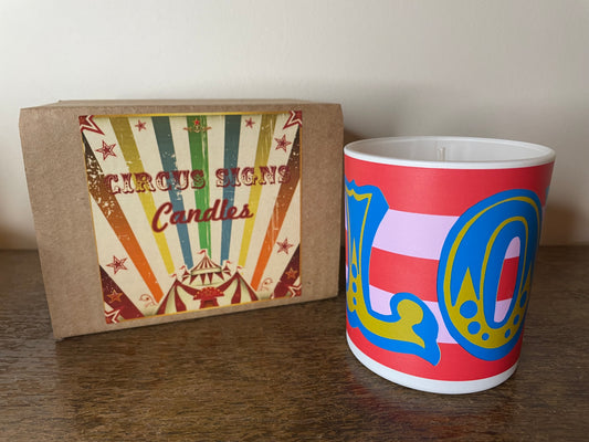 Candy Stripe Love Candle